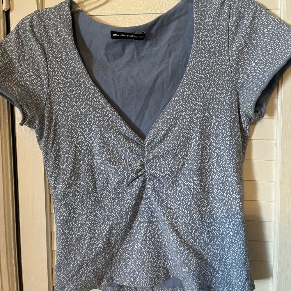 Brandy Melville blue flower top